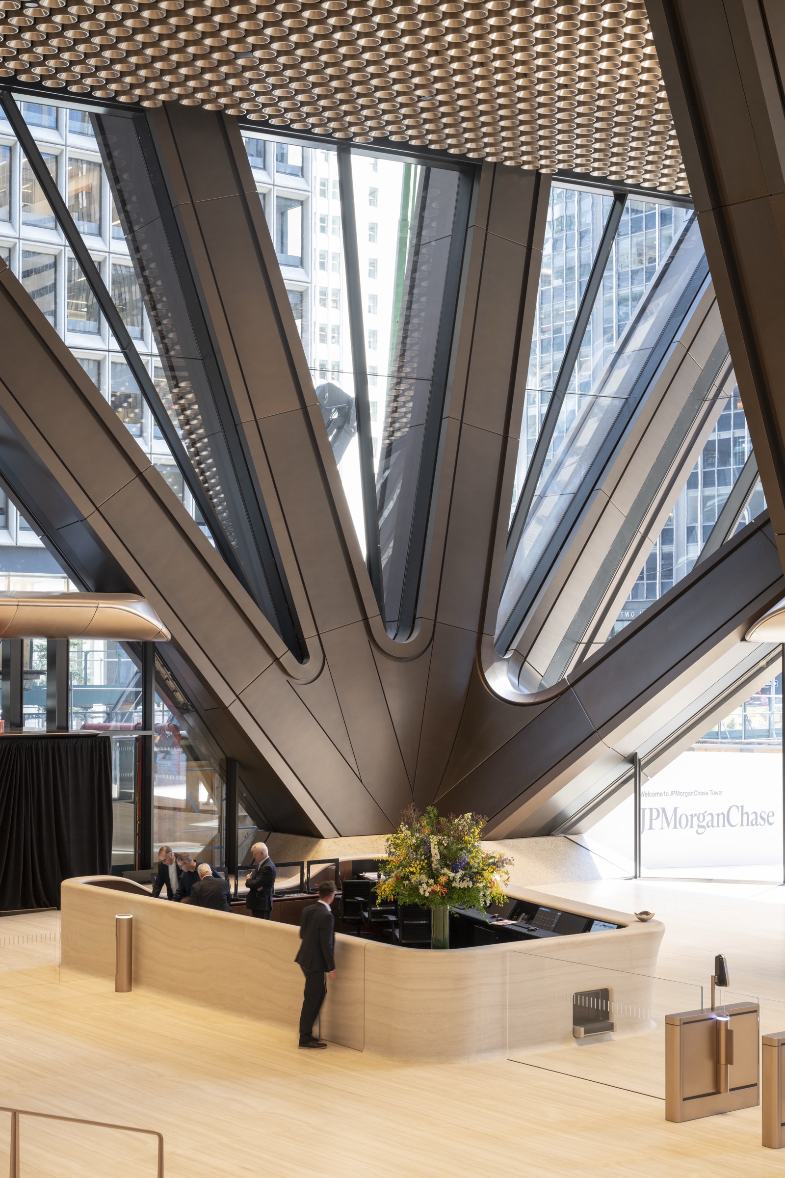 Lobby fan columns